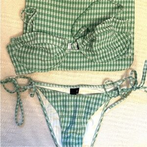 Triangl Swimwear Mala Green Checkered Bikini